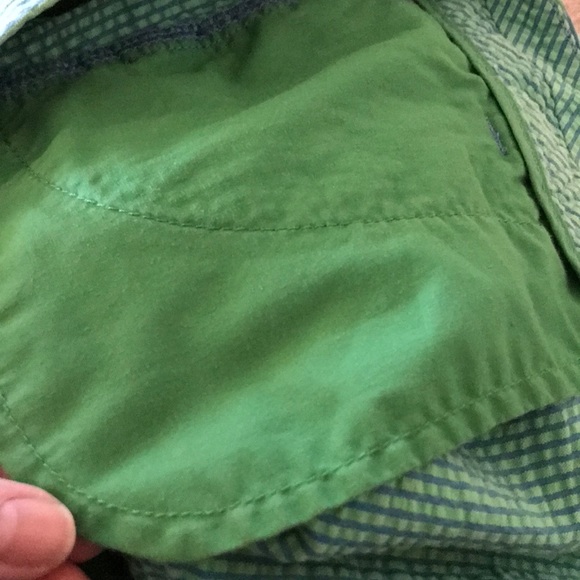 J.Crew size 8 pinstriped preppy cotton seersucker shorts aqua blue mint green - Picture 6 of 9